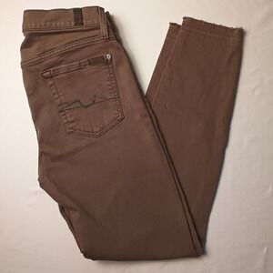 7 For All Mankind Ankle Gwenevere Mid Rise Skinny Jeans Size 29/8 Army Green